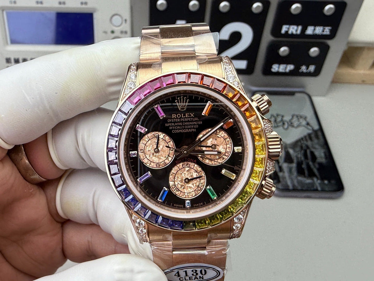 Rolex Daytona Rainbow 116595RBOW dial close-up