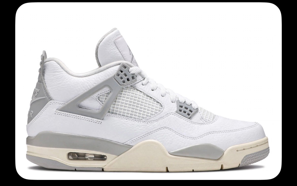 Air Jordan 4 Retro White Silver Grey